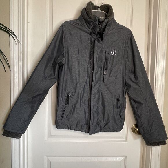 Abercrombie & Fitch Jacket Mens M Gray A&F All Season Weather Warrior Zip Coat - Picture 1 of 7